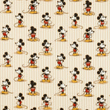 Streifen Stoff mit Mickey Maus in beige