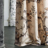Vorhangstoff mit Chinoiserie-Szene rot und gelb