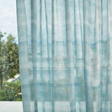 Transparente Gardinenstoffe kariert in blau