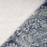 Bio Dekostoff Paisley  indigo blau
