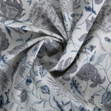 Organischer Blüten Polsterstoff mouse grey