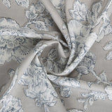 Bio Kissenstoffe floral in der Farbe mausgrau