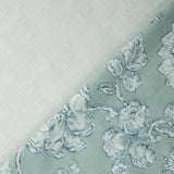Bio Polsterstoff mit Blumen in der Farbe ice green