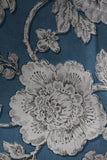 denim blue Blumenstoff