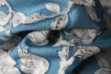 Bio Blumenstoff denim blue