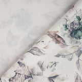Bettwäsche Meterware Blumenstoff indigo